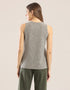 Tank top in ribbed tricot with round neckline and sleeveless